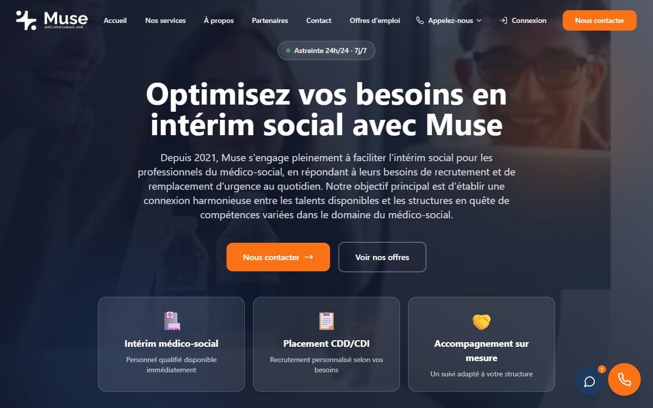 Capture d'écran du projet Muse RH