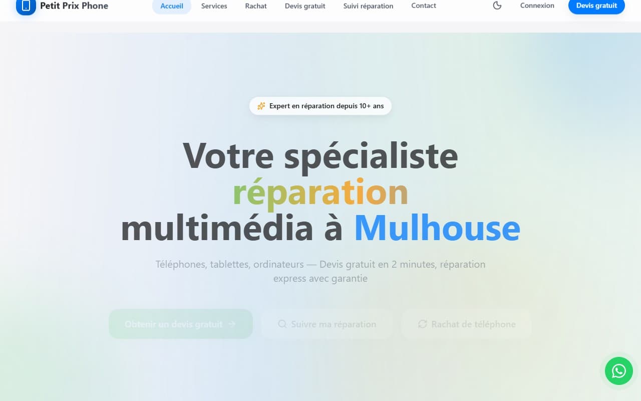 Capture d'écran du projet Petit Prix Phone